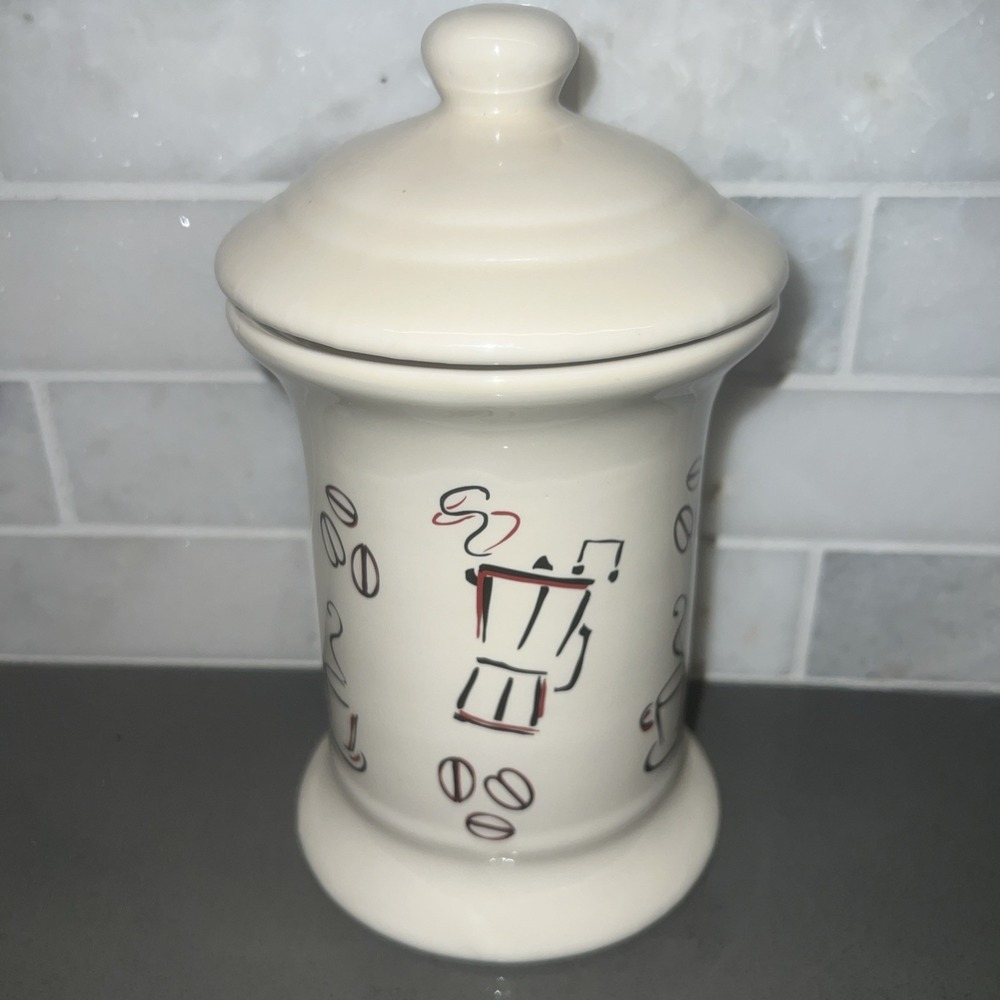DesignPac Ceramic Coffee Bean Jar with Lid 8"